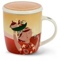 Neavita Infusiera Viaggi di Benessere Africa, 400ml, Infusiera in Acciaio con Coperchio e Filtro