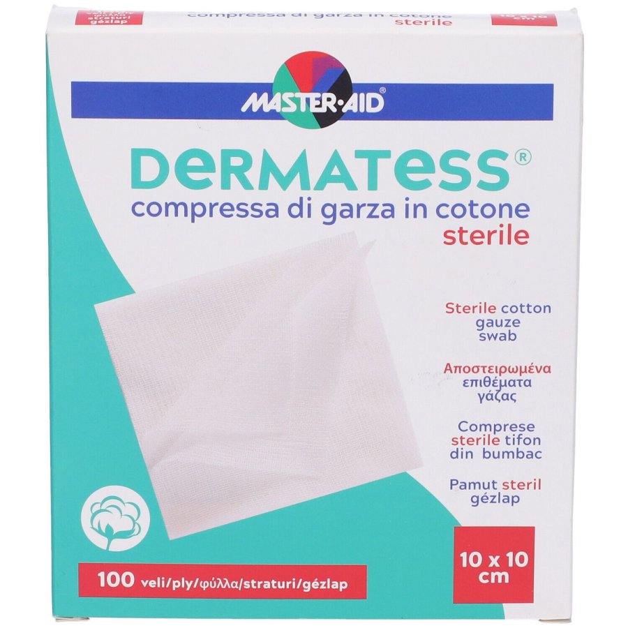 Master-Aid Dermatess Garza Idrofila Sterile 10 x 10 cm, 100 veli