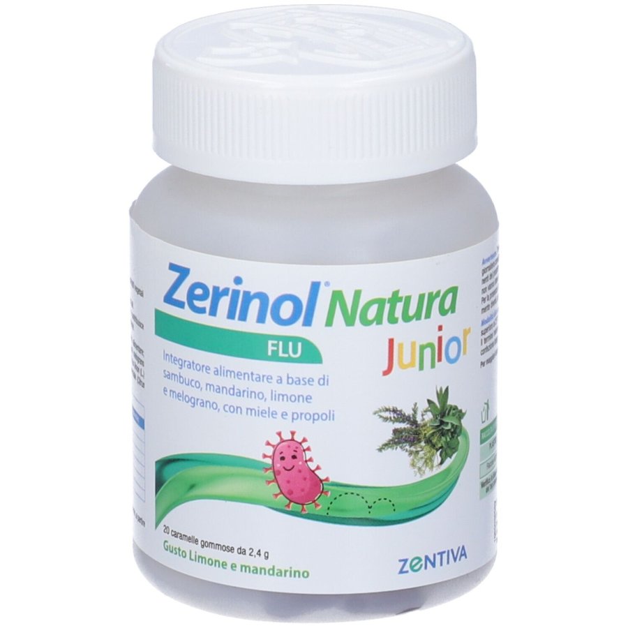 Zentiva Zerinol Natura Flu Junior Integratore, 20 Caramelle Gommose