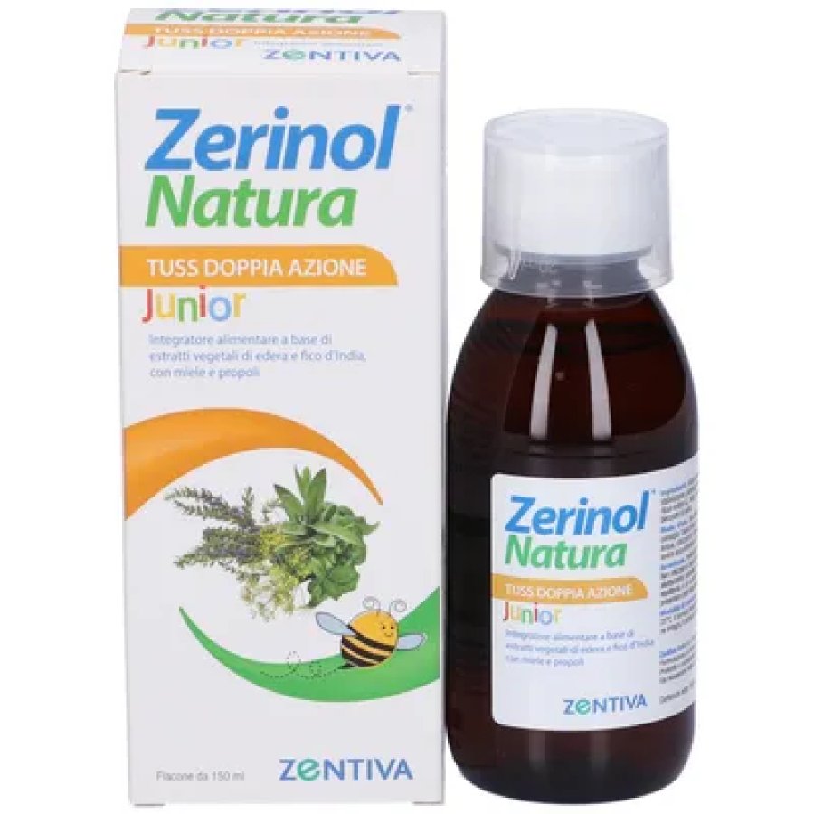 Zentiva Zerinol Natura Tuss Doppia Azione Junior Sciroppo Integratore, 150ml