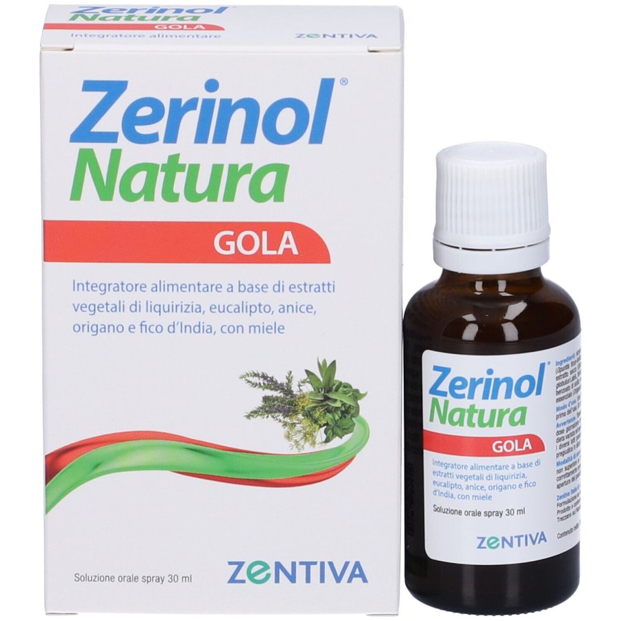 Zentiva Zerinol Natura Gola Spray Integratore Secrezioni Bronchiali, 30ml