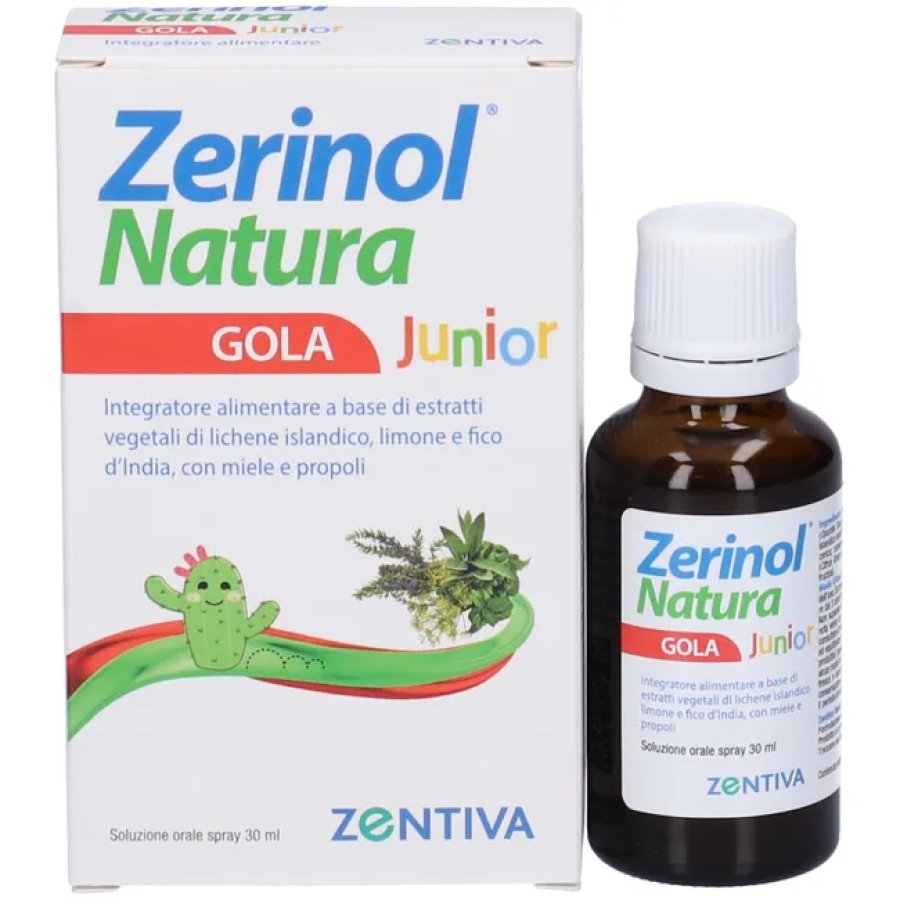 Zentiva Zerinol Natura Gola Junior Spray Integratore Secrezioni Bronchiali, 30ml