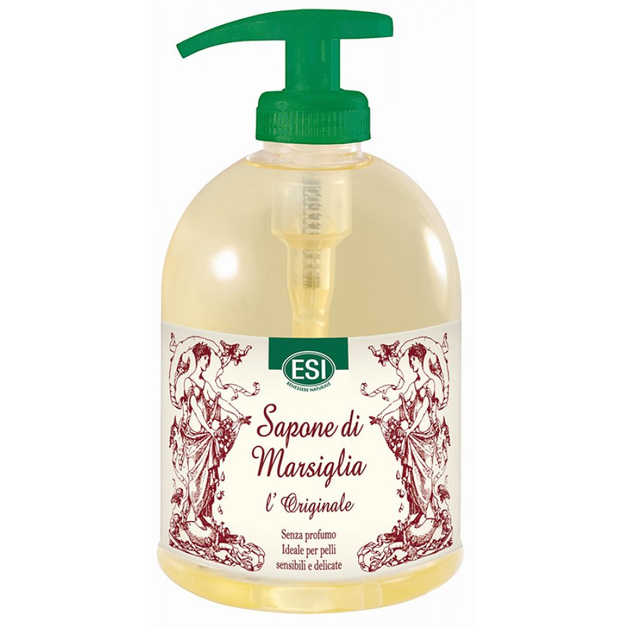 Esi Sapone di Marsiglia L'Originale, Detergente Liquido Naturale per Pelli Sensibili, 500ml - Senza Profumi e Coloranti