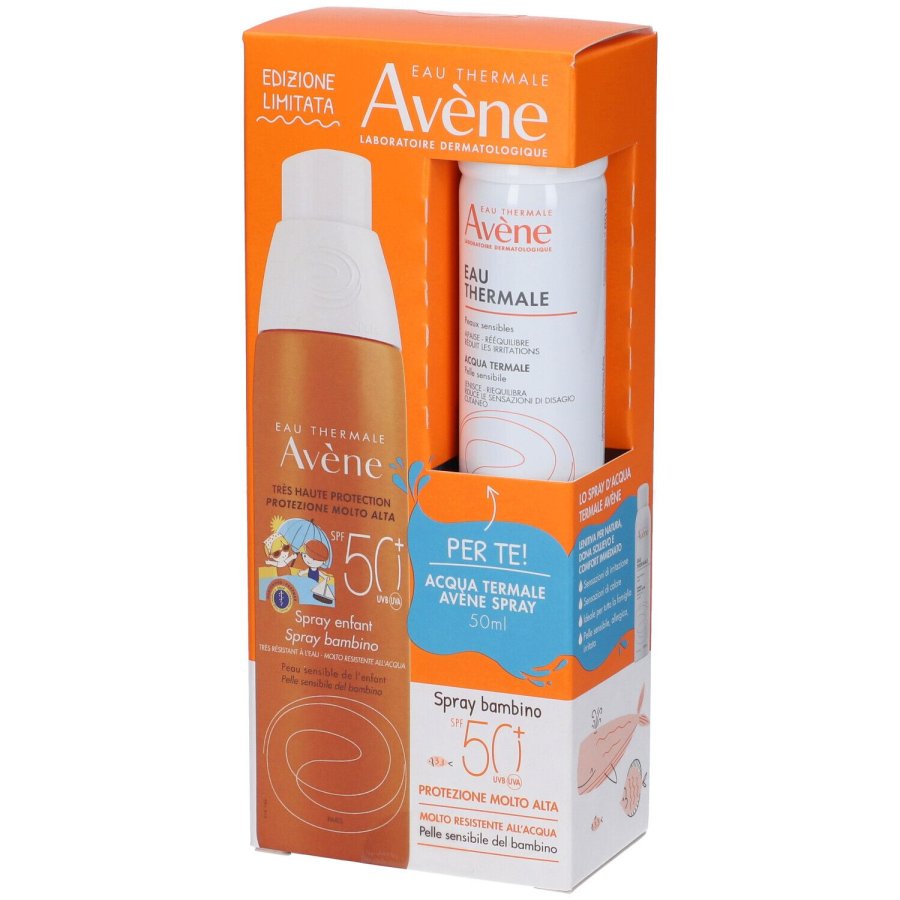 Av&egrave;ne Set Spray Bambino SPF 50+ 200 ml + Acqua Termale in OMAGGIO 50 ml