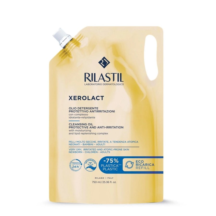 Rilastil Xerolact, Olio Detergente Ricarica, 750 ml