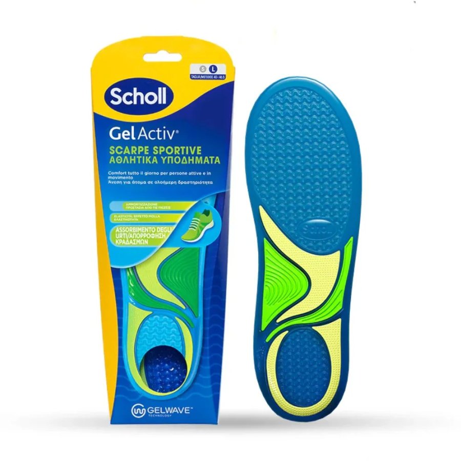 Scholl GelActiv Solette Gel Scarpe Sportive Taglia L 40-46.5, 1 Paio