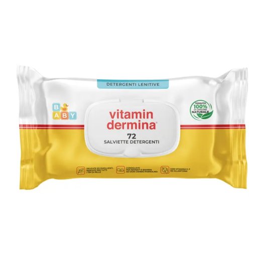 Vitamindermina Salviette Detergenti Lenitive 72 Pezzi - Salviette pH Fisiologico per la Cura del Pannolino