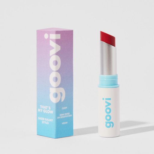 Goovi - That’s My Glow Balsamo Labbra Colorato 05 Raspberry Fizz, Balsamo Labbra Nutriente con Estratto Marino, 2.5g