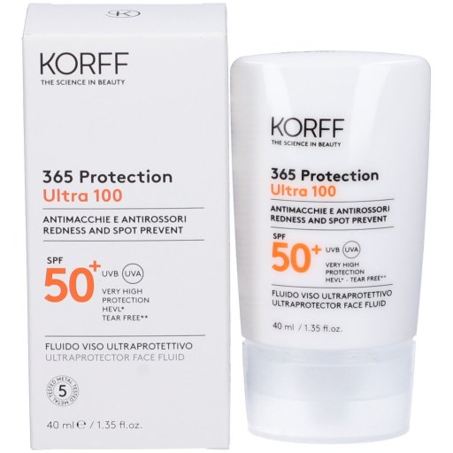 Korff 365 Protection Ultra 100 Fluido Viso Ultraprotettivo SPF 50+, 40 ml
