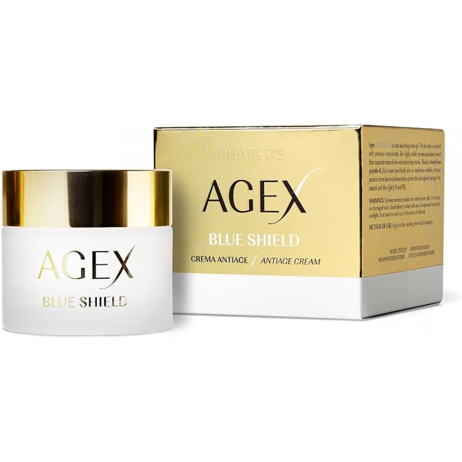 Biodue Agex Blue Shield Pharcos 50ml - Trattamento Anti-Aging, Protezione Della Pelle, Idratante e Antiossidante