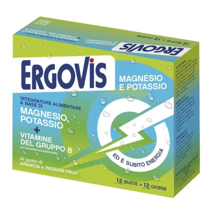 Ergovis Magnesio Potassio + Vitamine del Gruppo B, 12 Buste Ergovis Magnesio Potassio + Vitamine del Gruppo B, 12 Buste