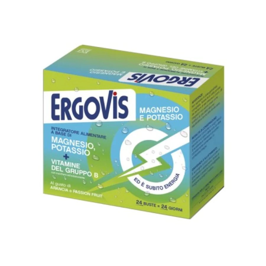 Ergovis Magnesio Potassio + Vitamine del Gruppo B, 24 Buste Ergovis Magnesio Potassio + Vitamine del Gruppo B, 24 Buste