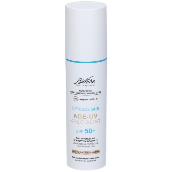 BioNike Defence Sun Age-UV Specialist SPF50 + Idratante Pelle Secca, 50 ml