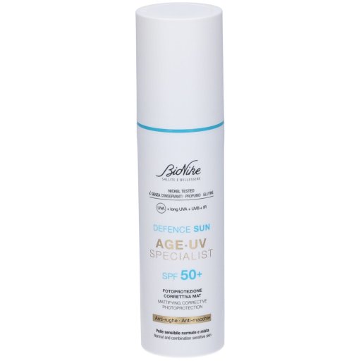 BioNike Defence Sun Age-UV Specialist SPF50+ Idratante MAT Pelle Mista, 50 ml