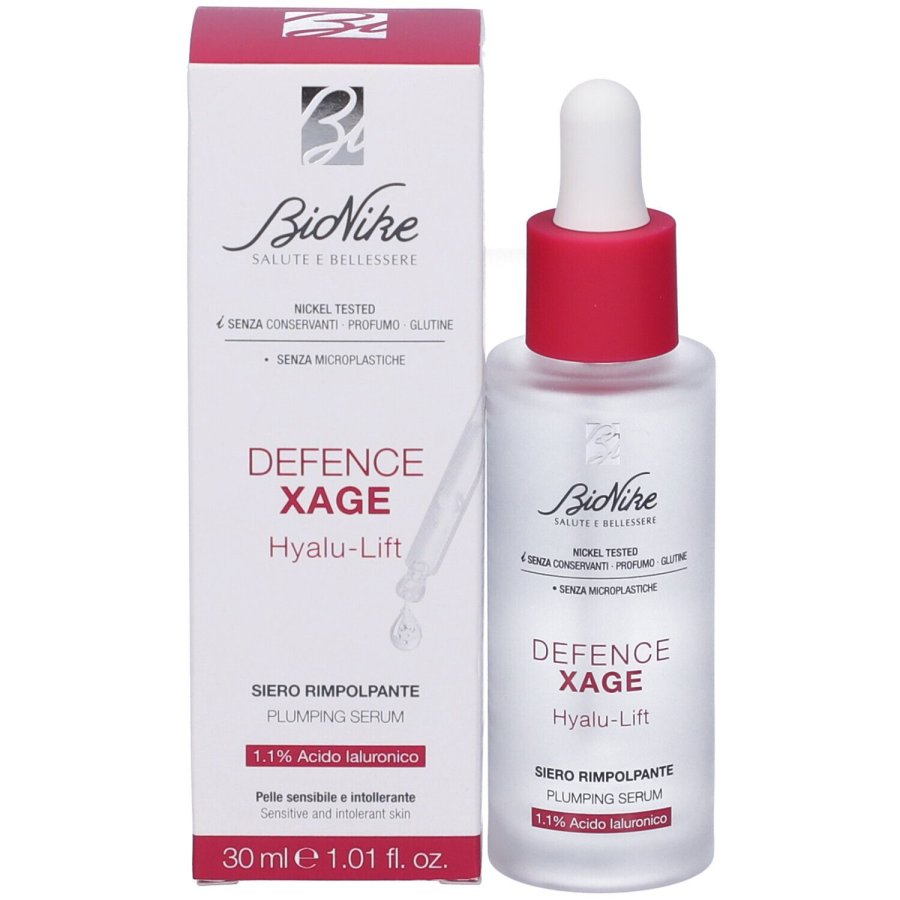 BioNike Defence Xage Hyalu-Lift, Siero Rimpolpante con Acido Ialuronico, 30 ml