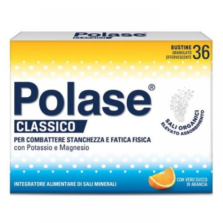 Polase Classico Gusto Arancia 36 Bustine - Integratore di Sali Minerali, Potassio e Magnesio