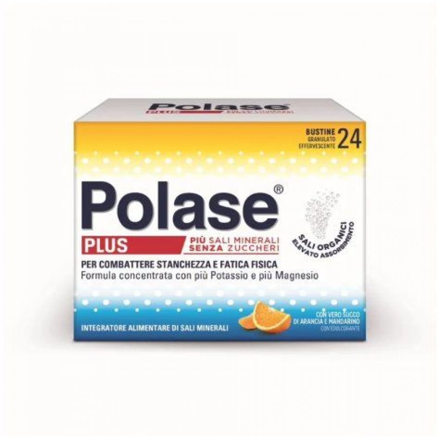 Polase Plus Integratore di Sali Minerali Senza Zuccheri 24 Bustine - Potassio e Magnesio per Combattere Stanchezza e Fatica