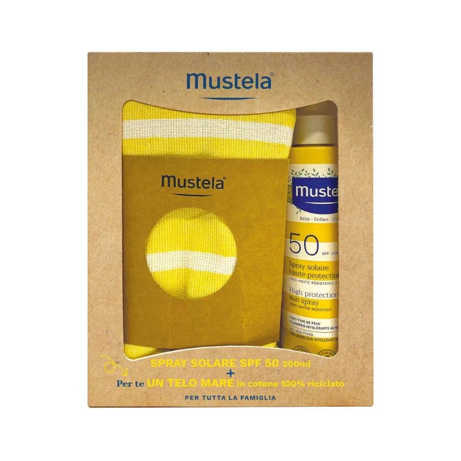Mustela, Spray Latte Solare SPF50 200 ml + Telo Mare