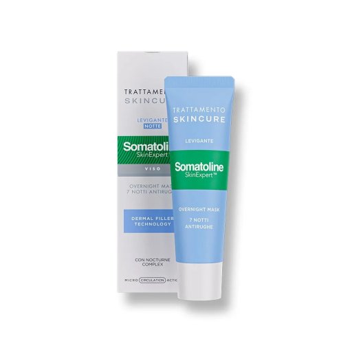 Somatoline Skin Expert Viso Overnight Mask Levigante 7 Notti Antirughe Crema Notte, 50 ml