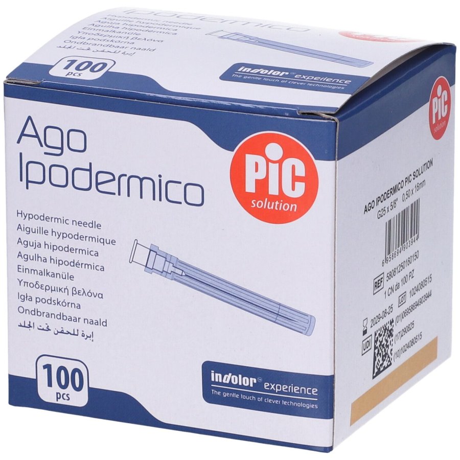 PIC Ago Ipodermico Monouso Gauge 25 5/8, 100 Pezzi