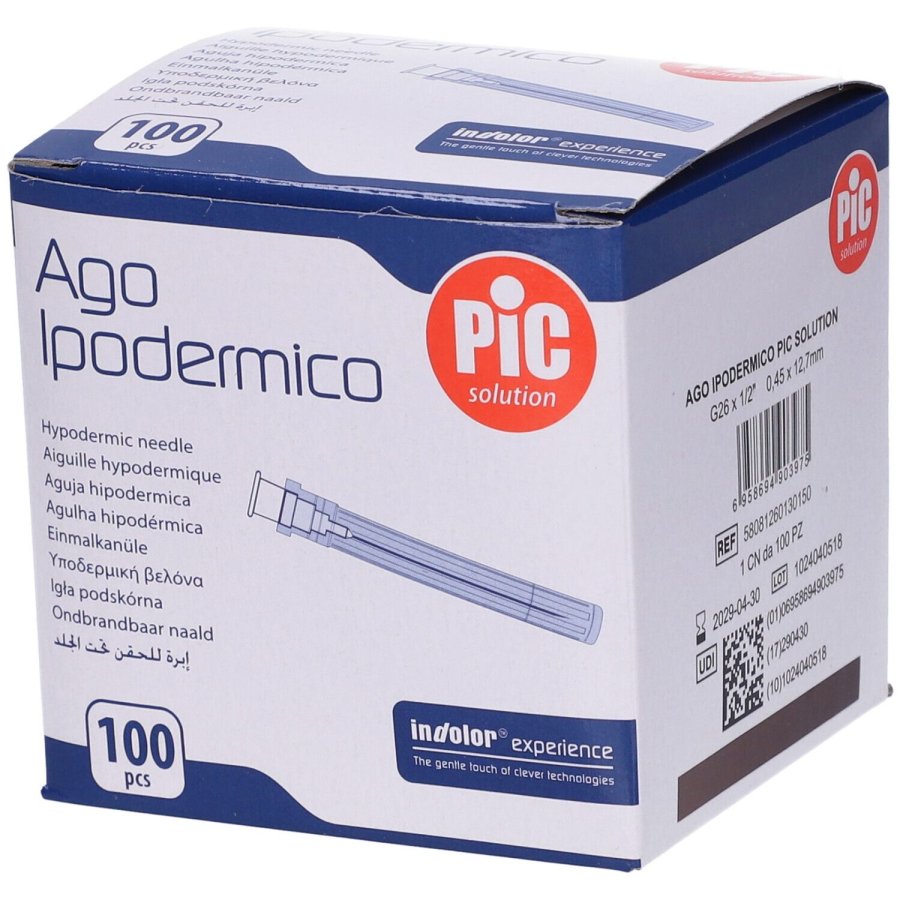 PIC Ago Ipodermico Monouso Gauge 26 1/2,&nbsp;100 Pezzi
