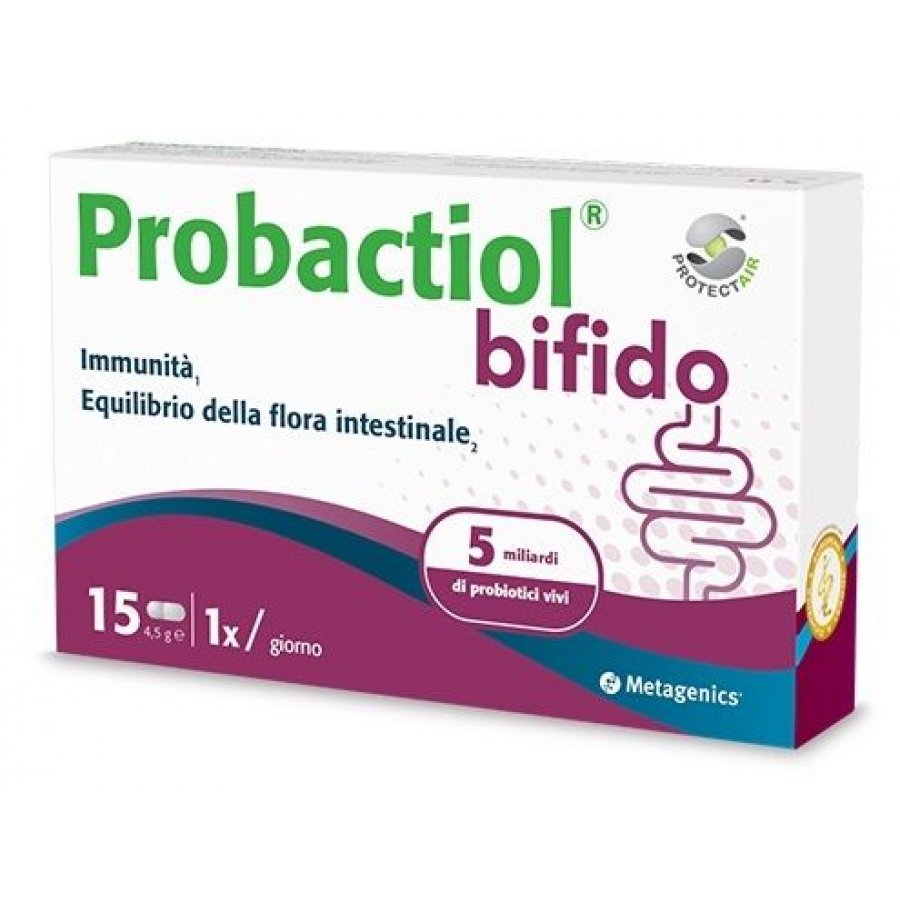 Probactiol Bifido 15 Compresse - Integratore Alimentare con Probiotici, Vitamina A e D - Adatto ai Vegetariani