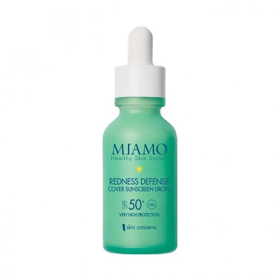 Miamo Siero Redness Defense Cover Sunscreen Drops 30ml SPF50+ - Siero Colorante con Protezione Solare Molto Alta