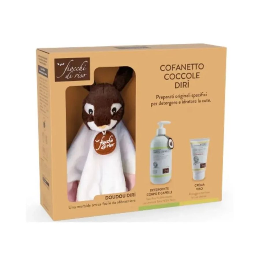 Fiocchi di Riso Cofanetto Coccole Dir&igrave; Rosa Detergente 400 ml + Crema Viso Neonati 30 ml