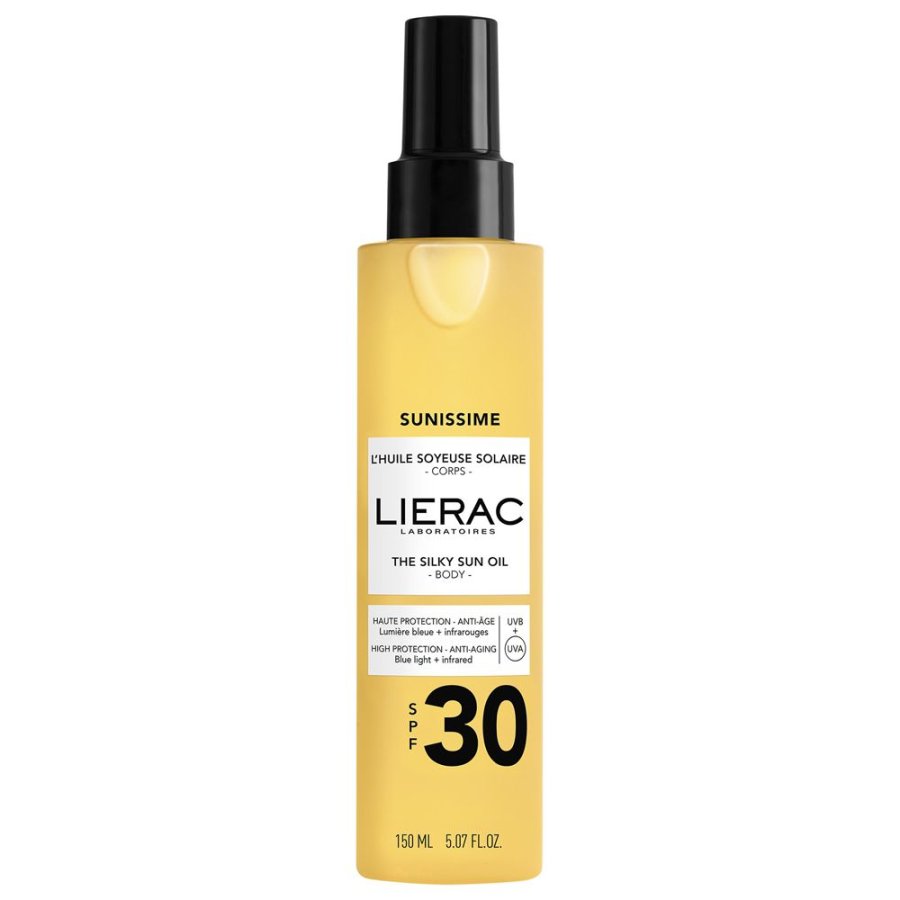 Lierac Sunissime Olio Solare Setoso SPF30 150 ml - Protezione Solare Alta, Abbronzatura Uniforme