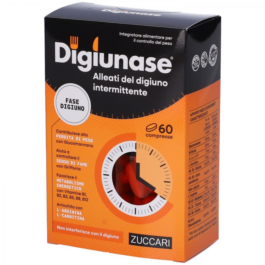 Zuccari Digiunase Fase Digiuno 60 Compresse - Integratore per Dieta Ipocalorica e Digiuno Intermittente