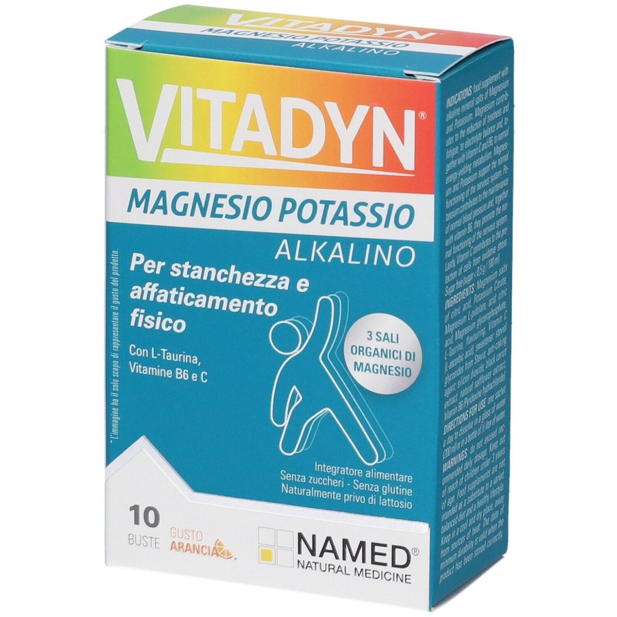 Vitadyn Magnesio Potassio Alkalino Gusto Arancia, 10 bustine