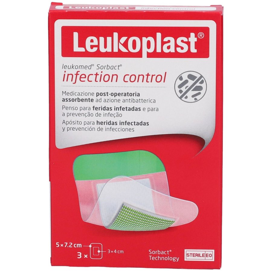 Leukomed Sorbact, Medicazione 5 x 7.2 cm, 3 pezzi