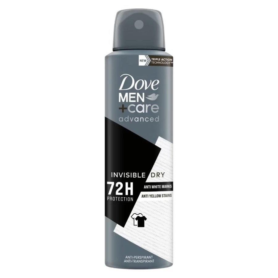 Dove Men+Care Advanced Invisible Dry Deodorante Uomo Spray, 150 ml