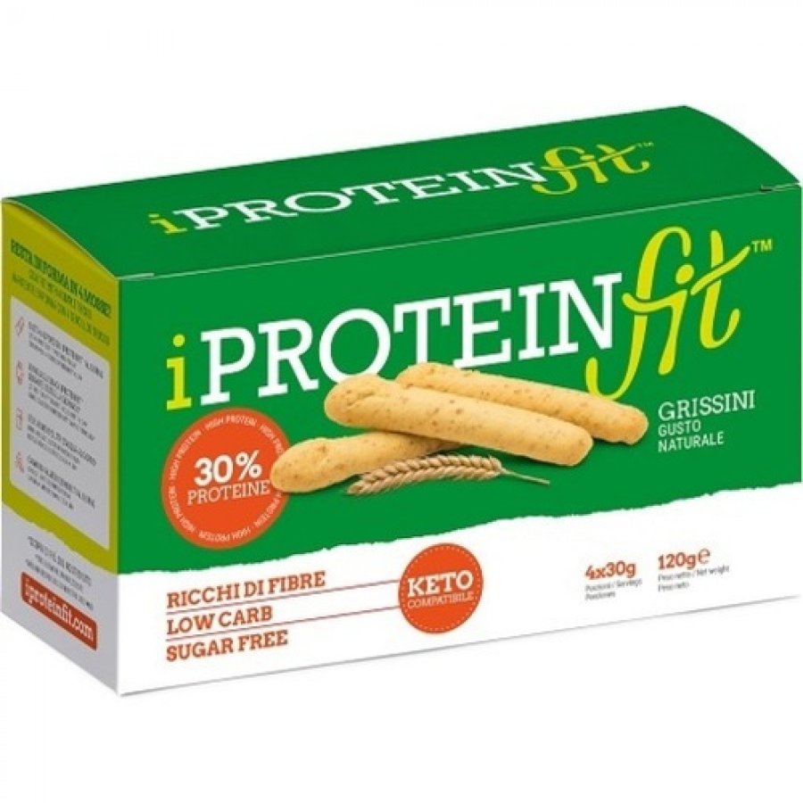 IProteinfit Grissini al Naturale con il 30% di Proteine, (4x30) 120 g