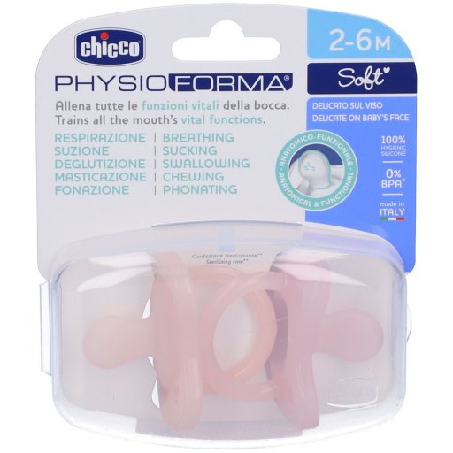 Chicco, 2 Gommotti 16-36m Bimba Schnuller Physio Soft Silikon