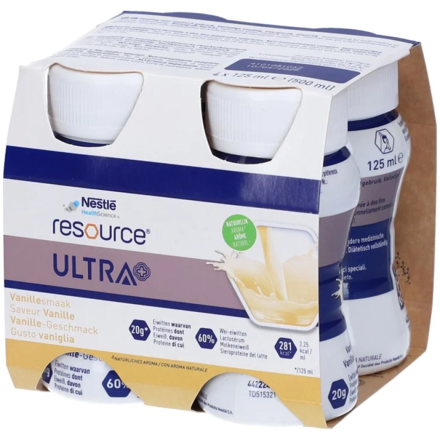 Resource Ultra+ Vaniglia, 4 x 125 ml 