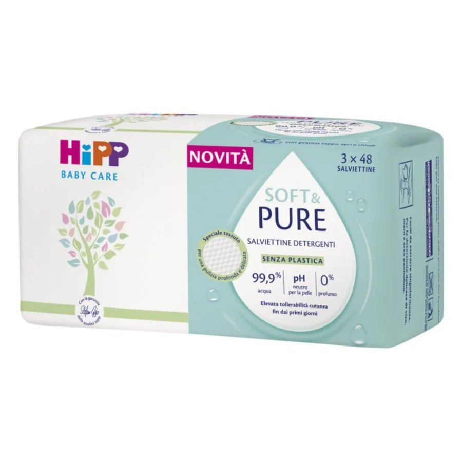 HiPP, Salviettine Soft & Pure, 3 x 48 salviettine