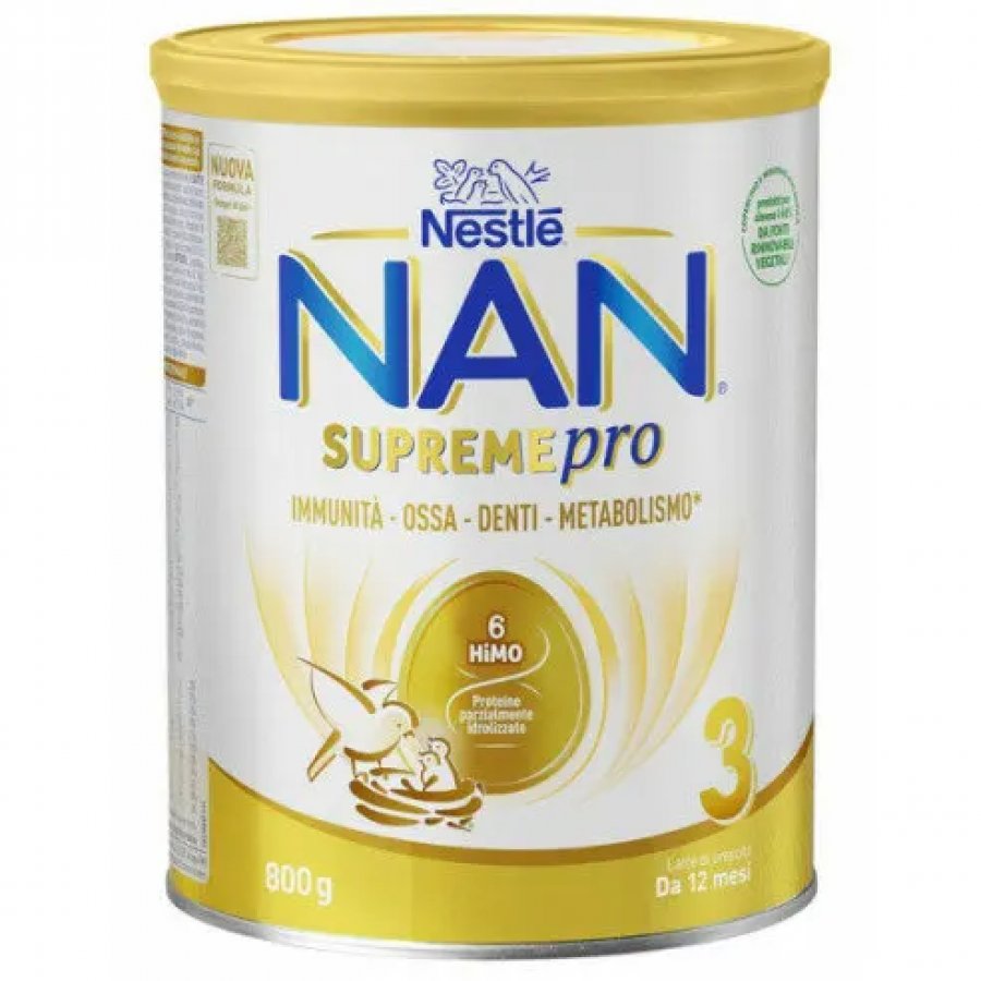 Nan Supreme Pro 3 Latte di Crescita in Polvere 800g - Nestlè, Latte di Crescita da 12 Mesi