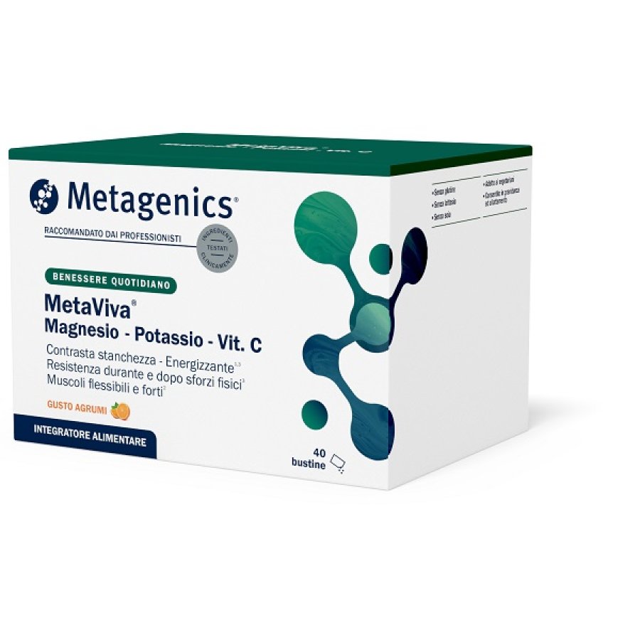 MetaViva Magnesio Potassio Vitamina C, 40 bustine MetaViva Magnesio Potassio Vitamina C, 40 bustine