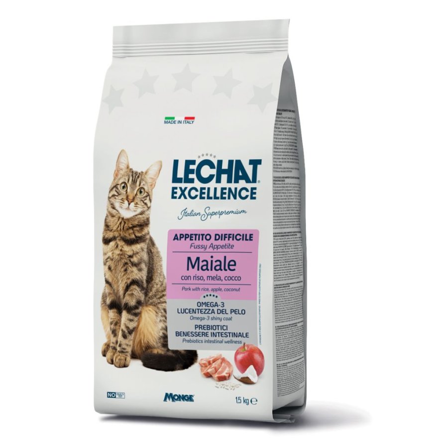 LeChat Excellence Gatto Adulto Appetito Difficile Maiale, 1,5 kg LeChat Excellence Gatto Adulto Appetito Difficile Maiale, 1,5 kg