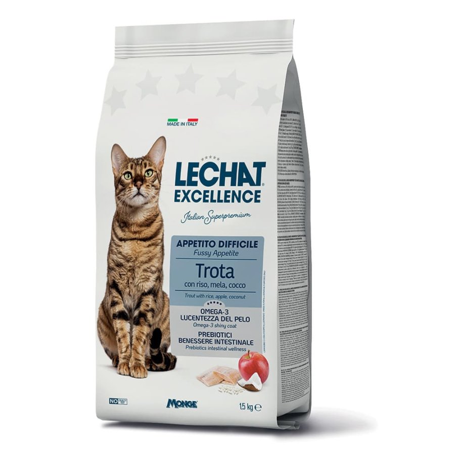 LeChat Excellence Gatto Adulto Appetito Difficile Trota, 1,5 kg LeChat Excellence Gatto Adulto Appetito Difficile Trota, 1,5 kg