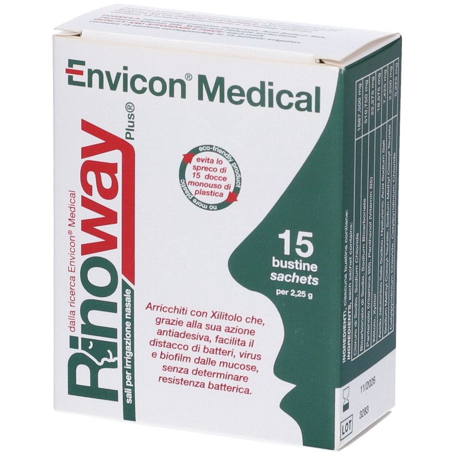 Rinoway Plus Sali Isotonici con Xilitolo, 15 Bustine Rinoway Plus Sali Isotonici con Xilitolo, 15 Bustine