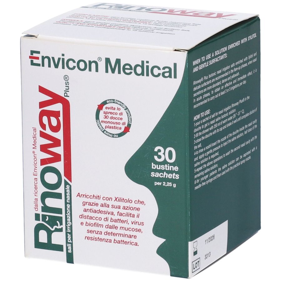 Rinoway Plus Sali Isotonici con Xilitolo, 30 Bustine Rinoway Plus Sali Isotonici con Xilitolo, 30 Bustine
