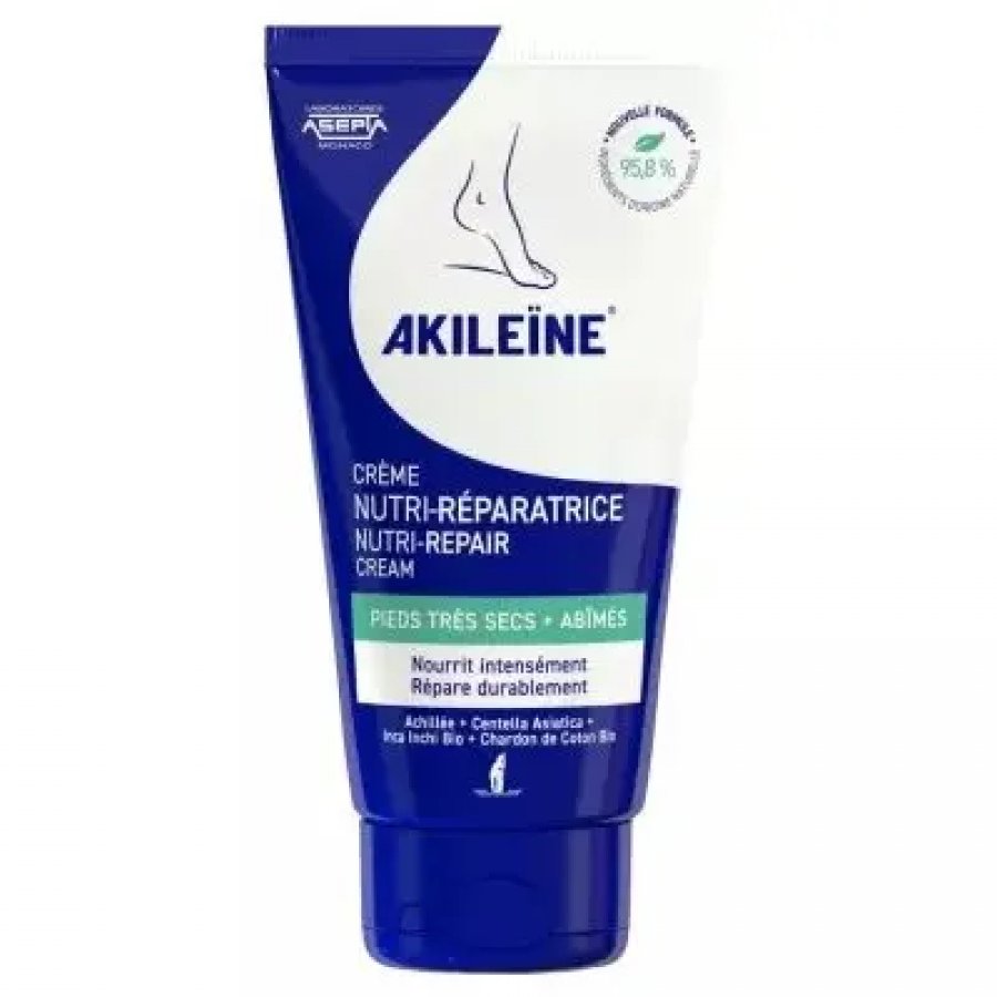 Akileïne Crema Nutri-Riparatrice, Akileïne, Crema Nutri-Riparatrice per Piedi, 50ml, idratazione profonda, secchezza, pelle matura, calli, crepe piedi