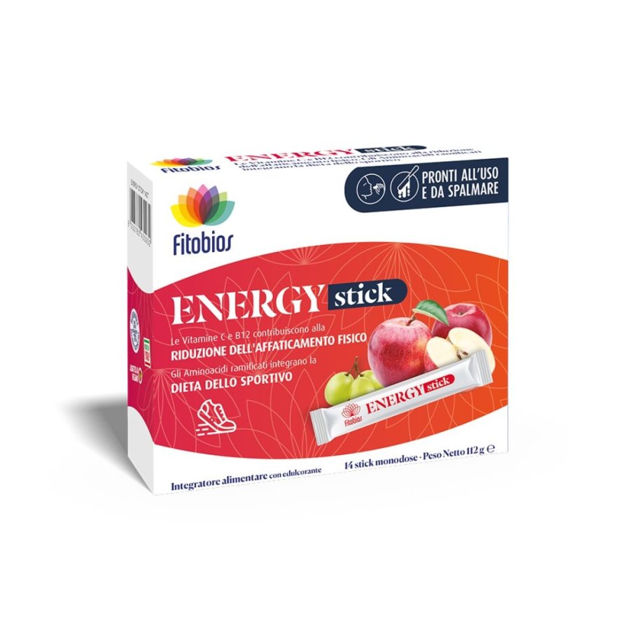Fitobios Energy Stick Integratore Energizzante 14 stick - Integratore alimentare con Vitamine e Aminoacidi