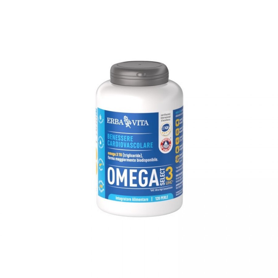 Omega Select 3 UHC Erba Vita 120 Perle - Integratore Alimentare Ricco di Omega-3