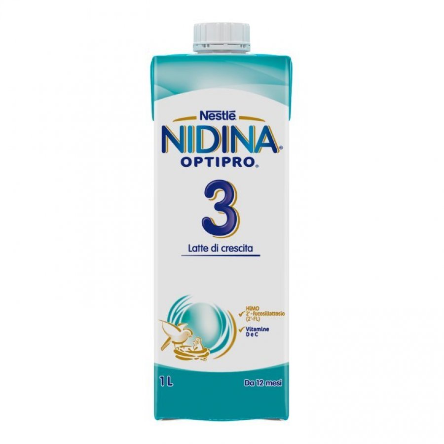 Nestlé Nidina 3 OptiPro 1000ml - Formula Liquida per Bambini 1-2 Anni, Ricca di Vitamine e Minerali