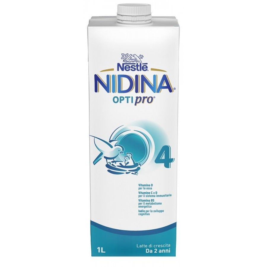 Nestlé Nidina Optipro 4 Liquido Latte di Crescita 1 Litro - Formula Liquida per Bambini dai 24 Mesi