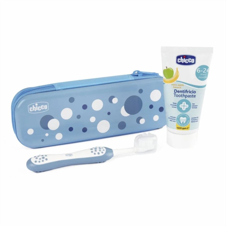 Chicco Set Primi Dentini 6-36 Mesi Colore Azzurro, 1 Set