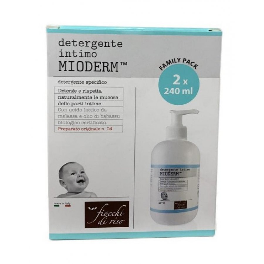 Fiocchi Di Riso Intimo Mioderm 240ml Bipacco - Detergente Intimo con Proprietà Lenitive e Idratanti